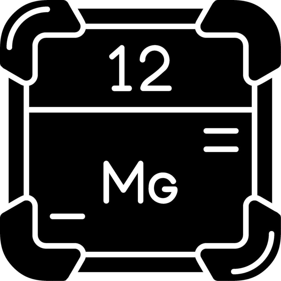 magnesio glifo icono vector