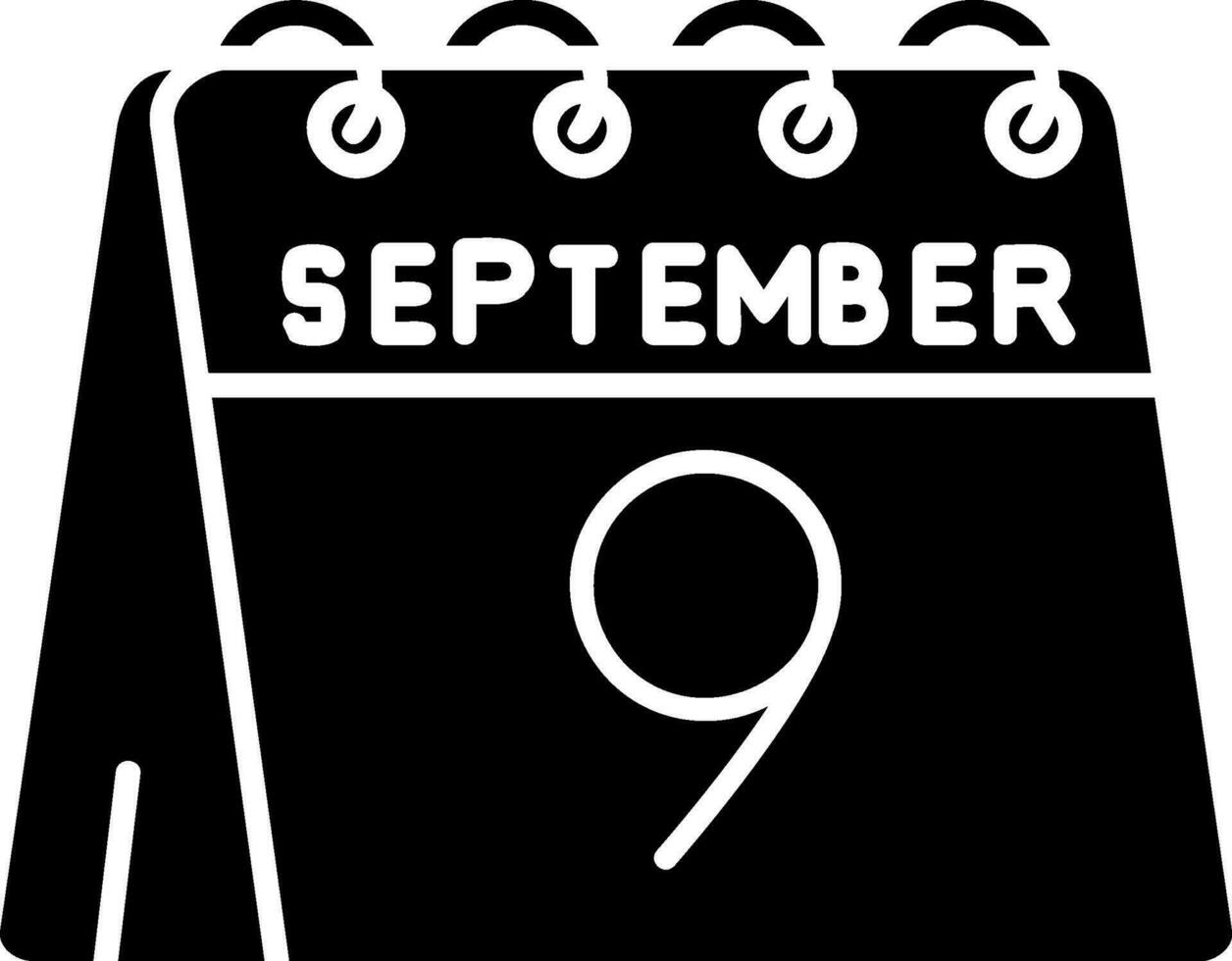9th of September Glyph Icon vector