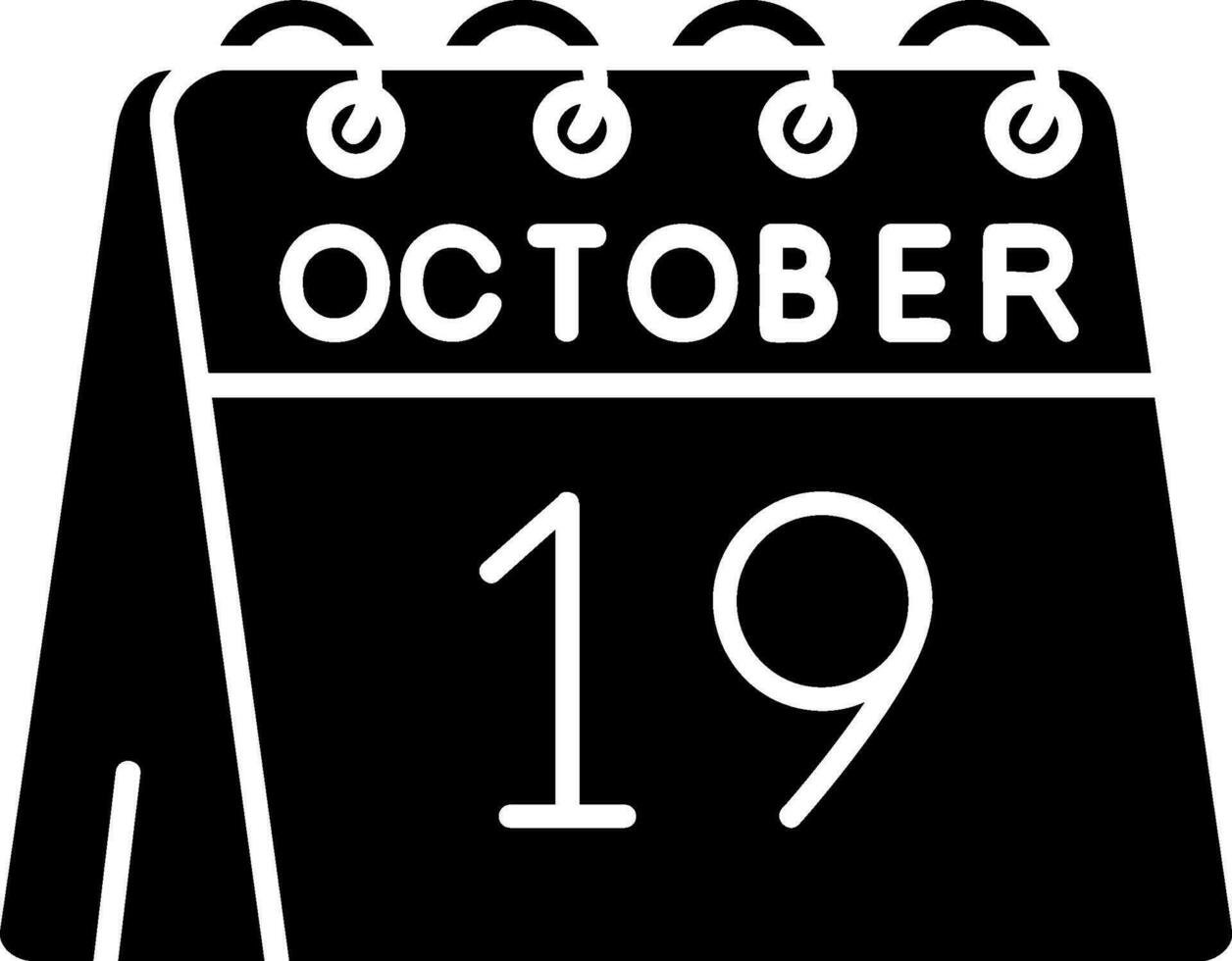 19th of October Glyph Icon vector