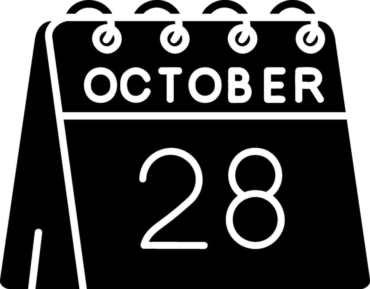 28th of October Glyph Icon vector