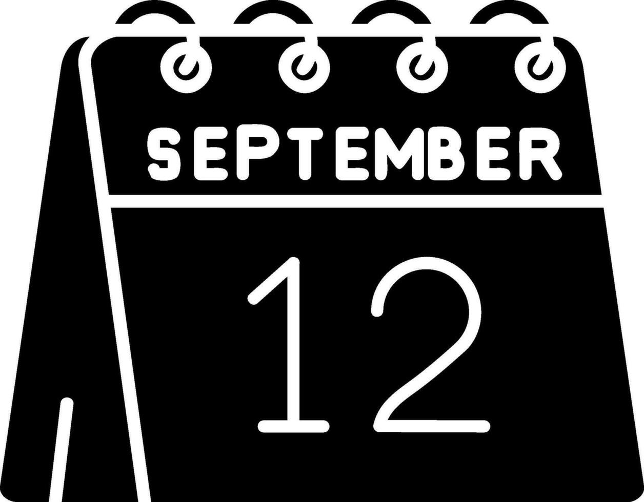 12th of September Glyph Icon vector