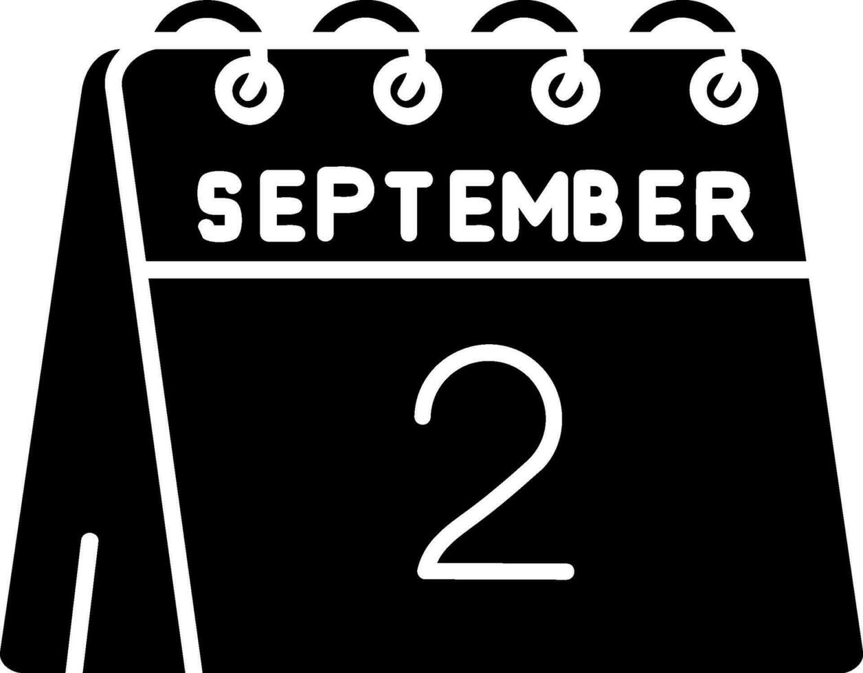 2nd of September Glyph Icon vector
