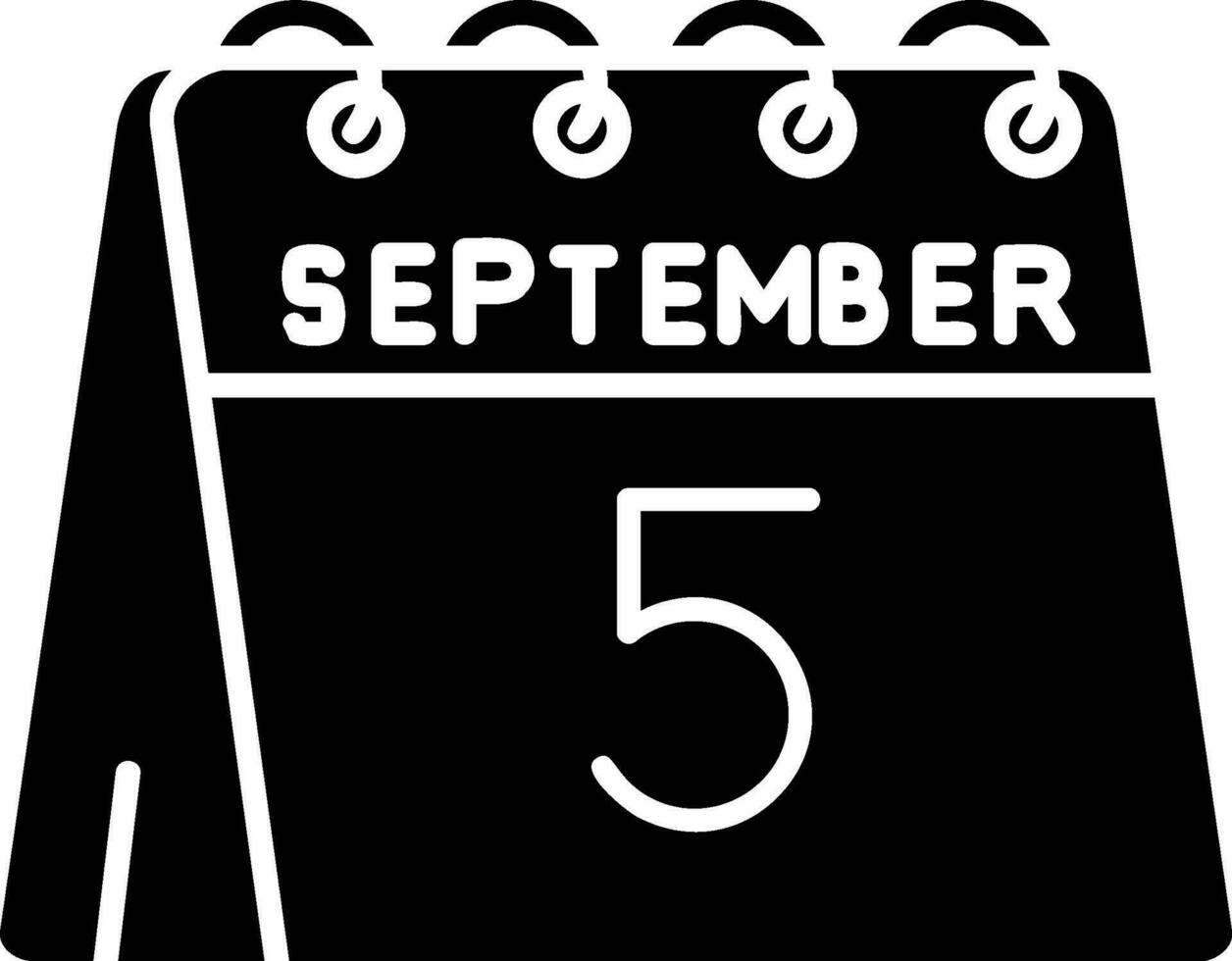 5th of September Glyph Icon vector
