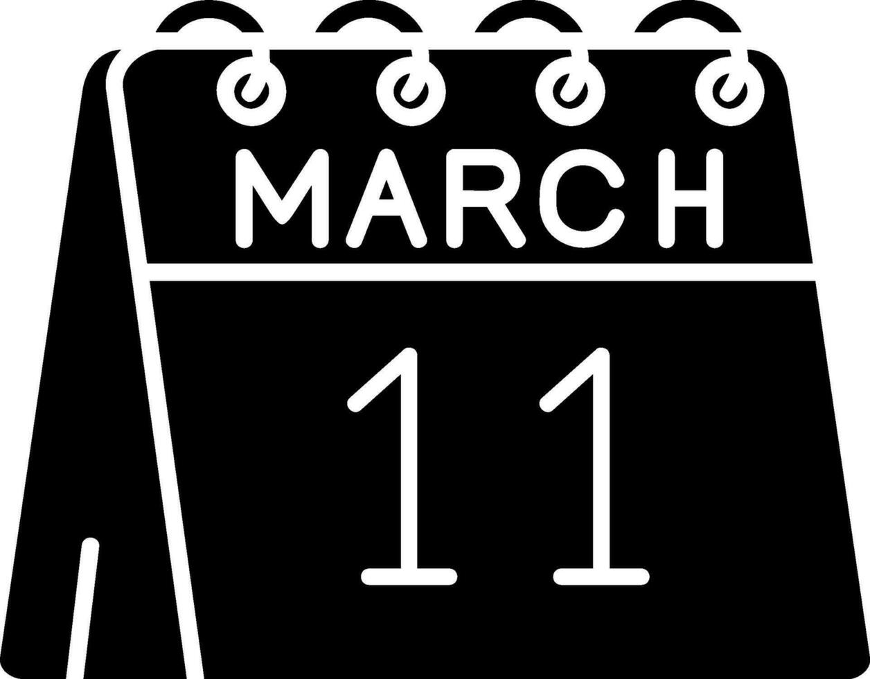 11th of March Glyph Icon vector