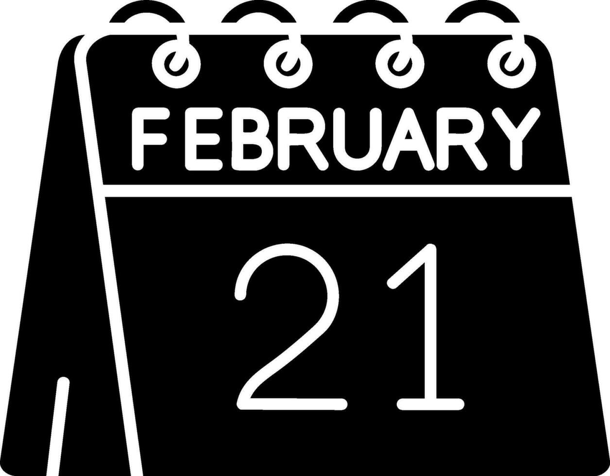 21st of February Glyph Icon vector
