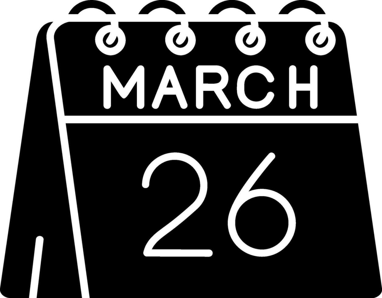 26th of March Glyph Icon vector