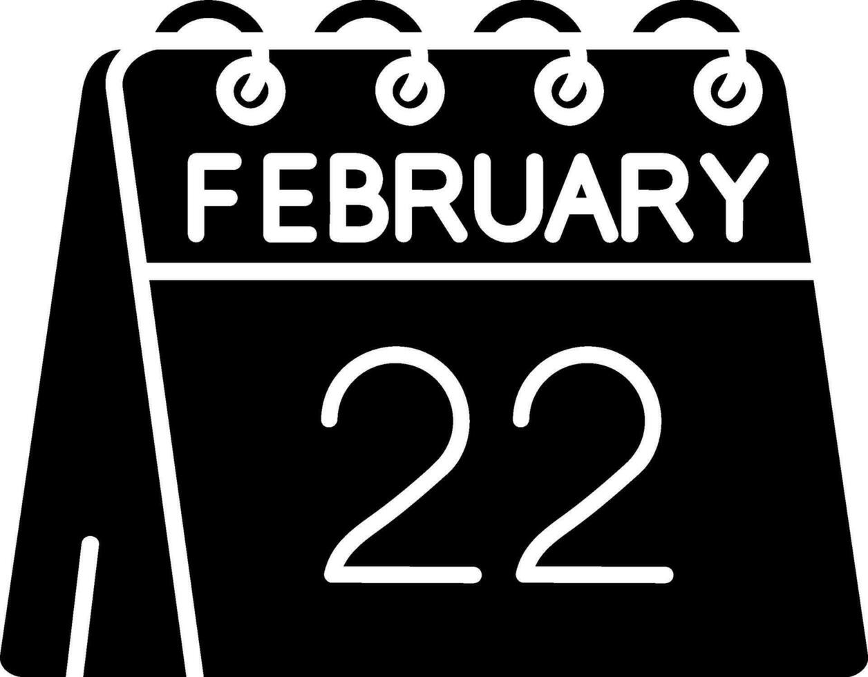 22nd of February Glyph Icon vector