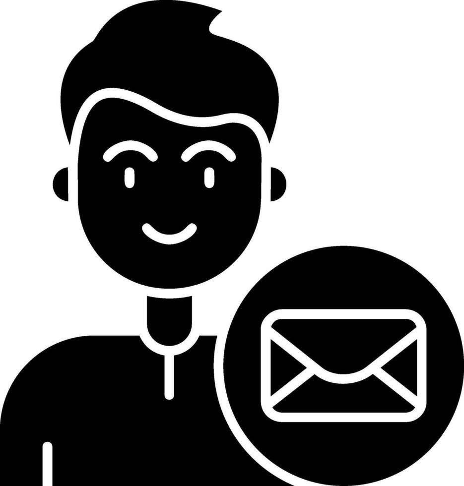 icono de glifo de correo electrónico vector