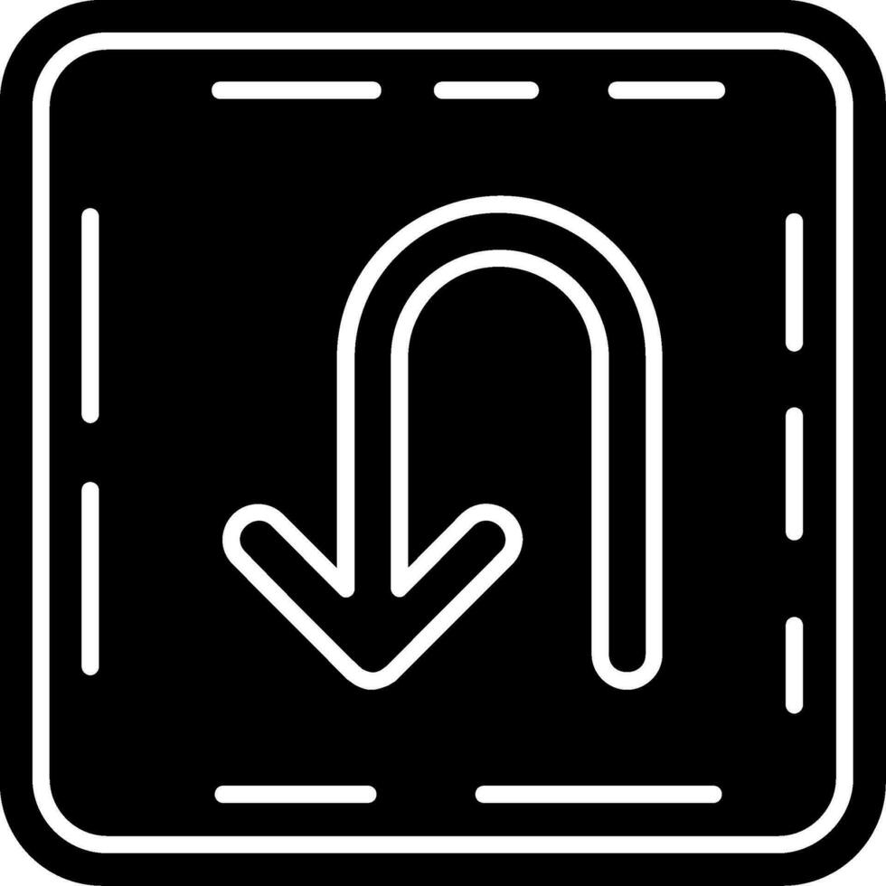 U turn Glyph Icon vector