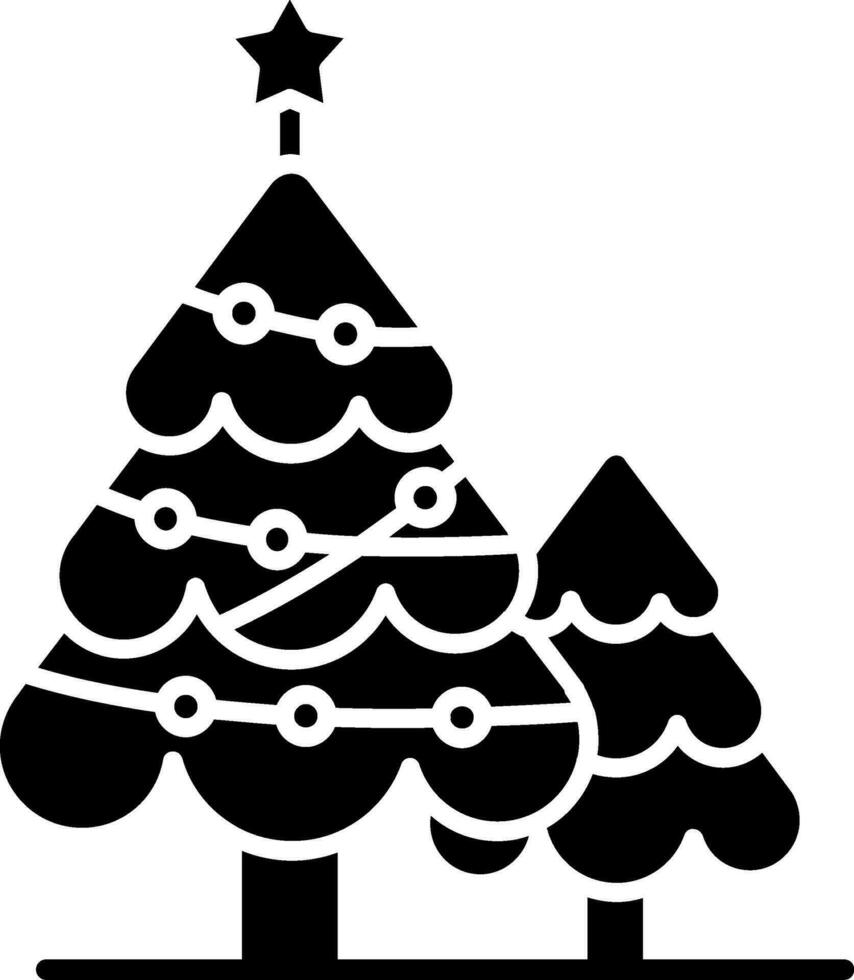 icono de glifo de árbol de navidad vector