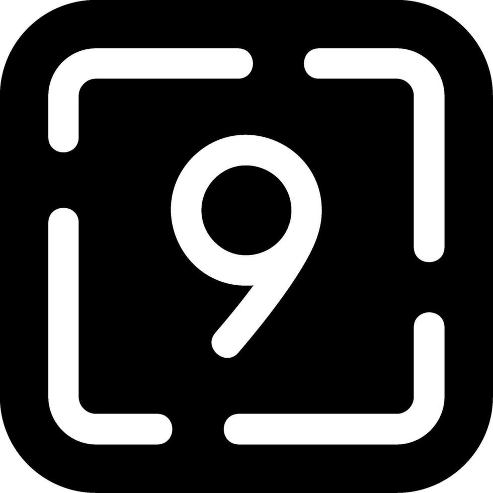 Nine Glyph Icon vector