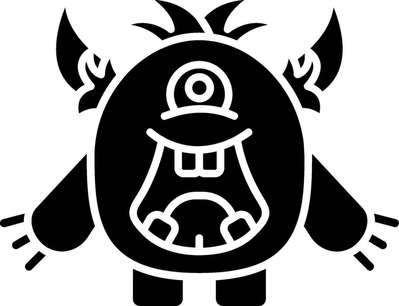 Monster Glyph Icon vector