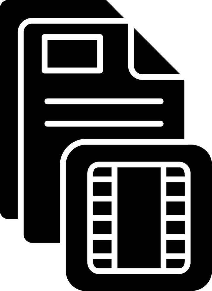 icono de glifo de película vector