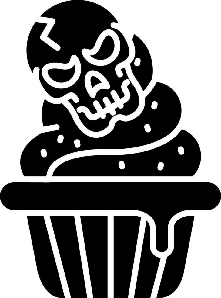Cupcake Glyph Icon vector