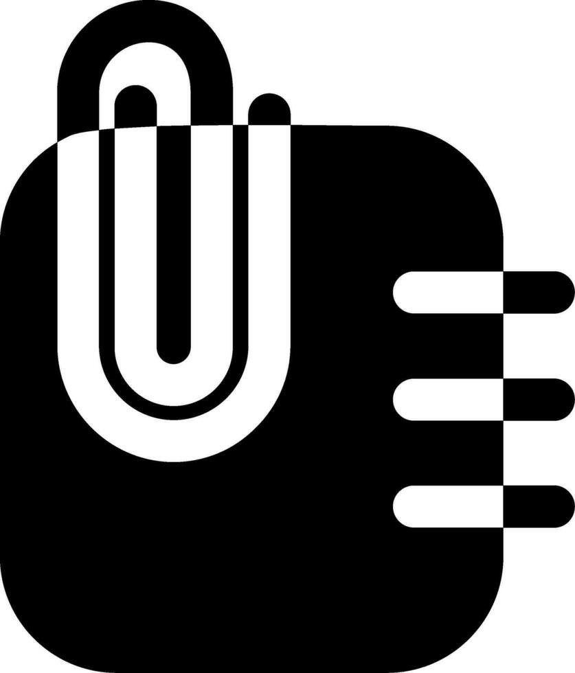 Paperclip 2 Glyph Icon vector