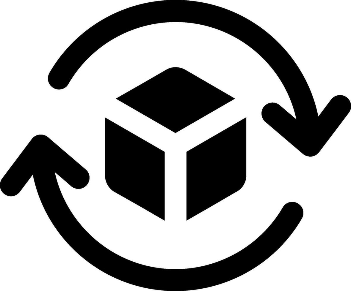 3d rotate 2 Glyph Icon vector