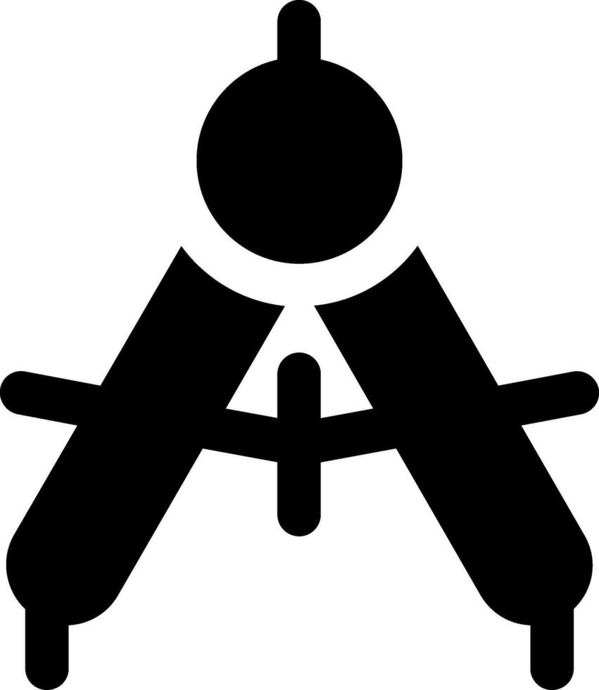 Drawing compass Glyph Icon vector
