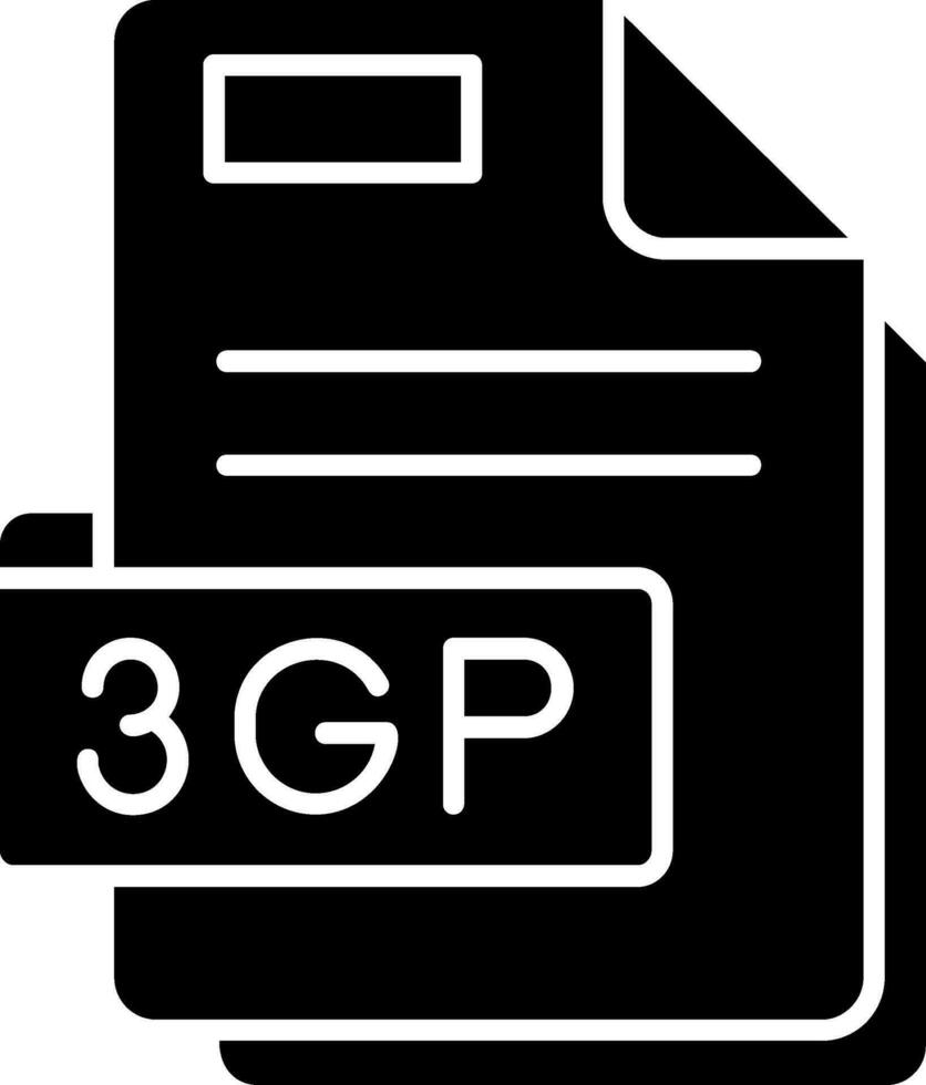 3gp Glyph Icon vector