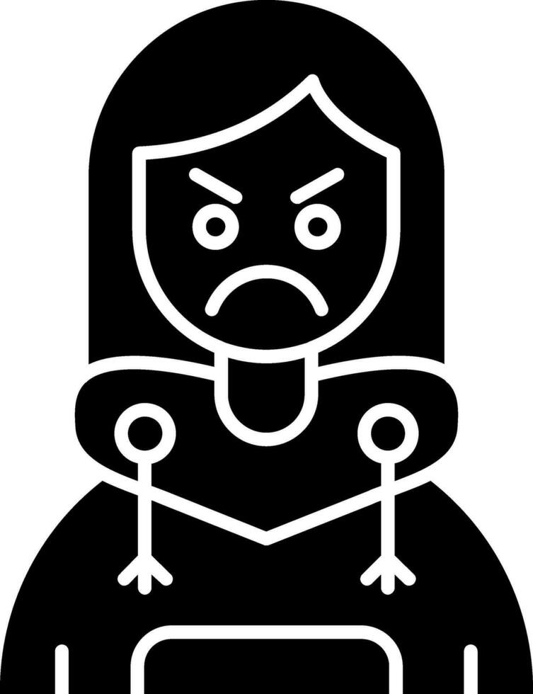 Angry Glyph Icon vector