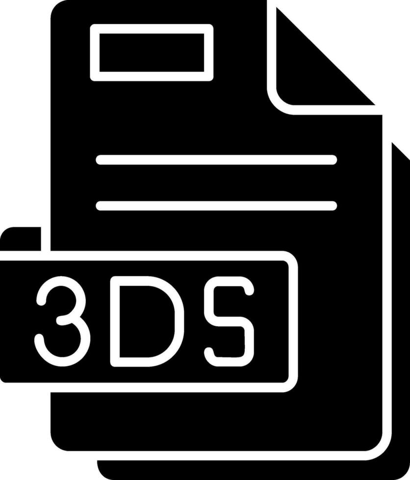 3ds Glyph Icon vector