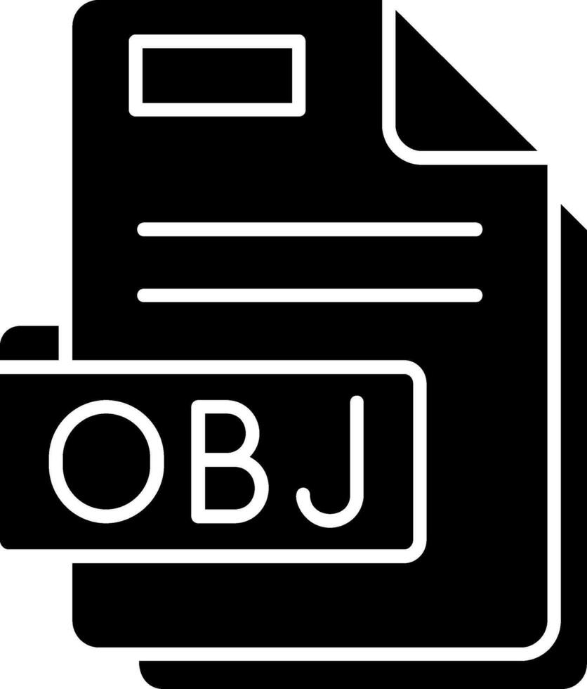 Obj Glyph Icon vector