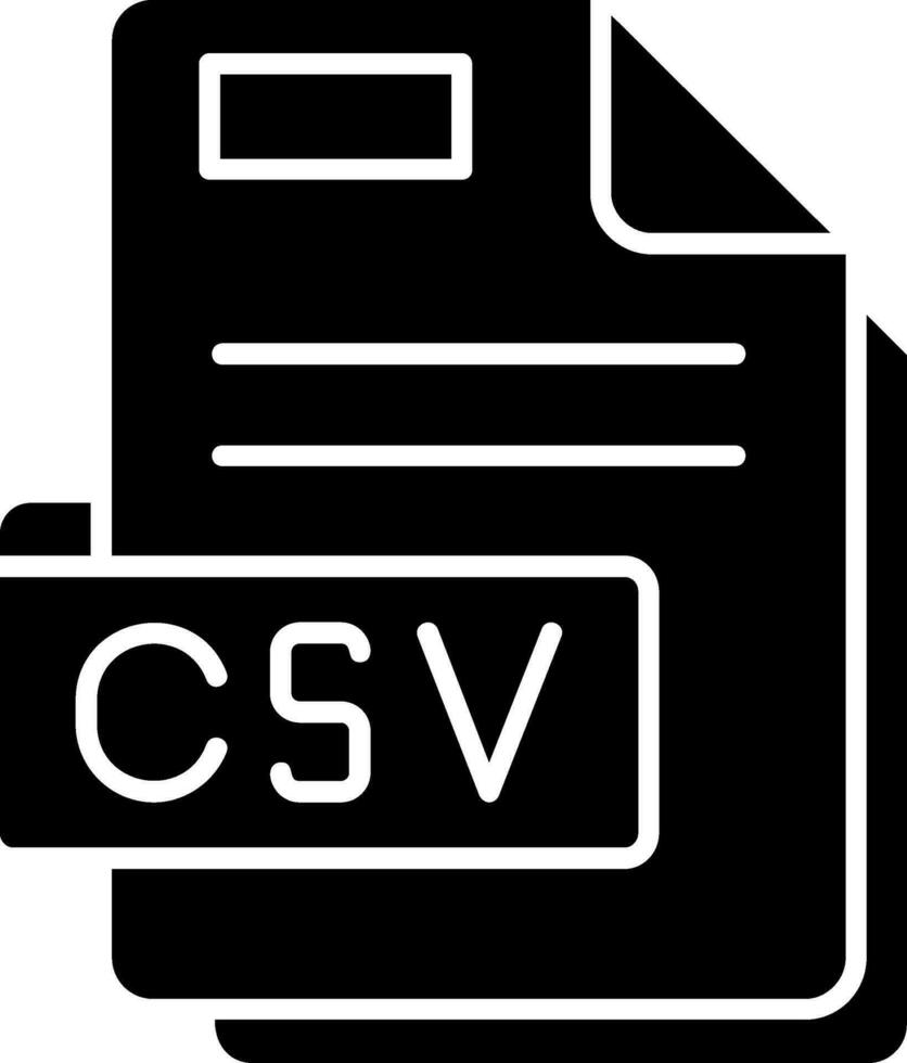 csv glifo icono vector