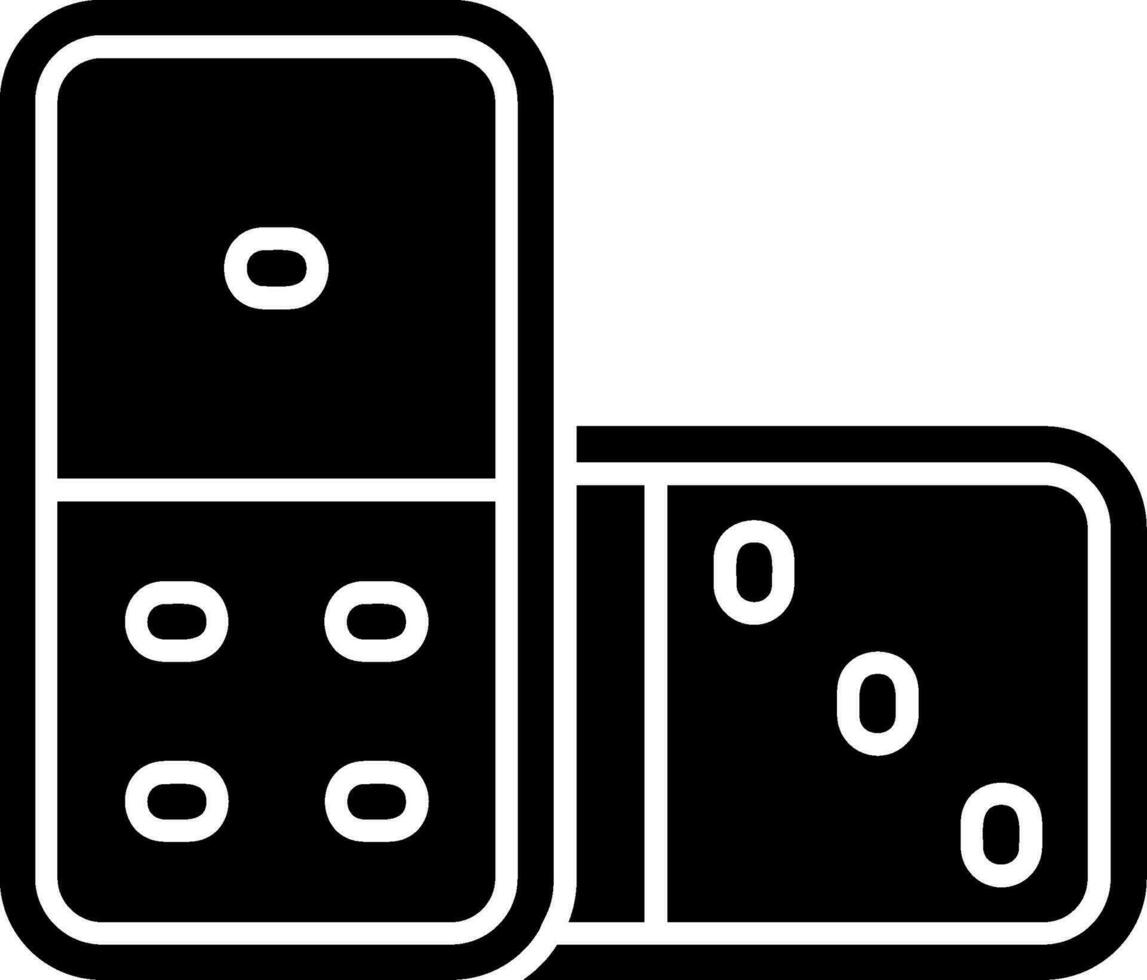 icono de glifo de dominó vector