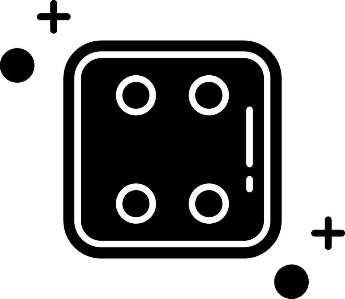 Dice four Glyph Icon vector