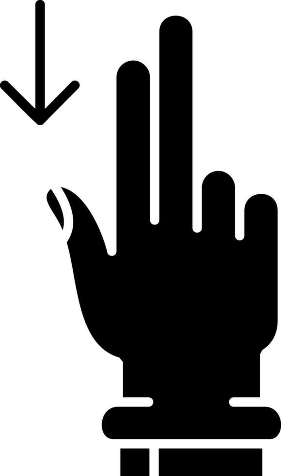 Two Fingers Down Glyph Icon vector