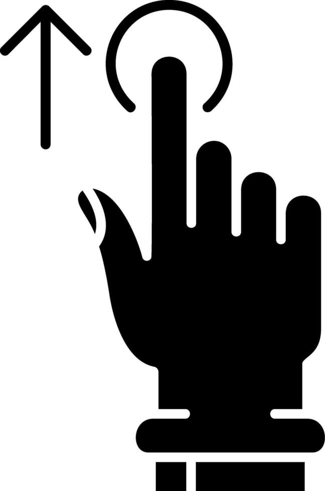 Tap and Move Up Glyph Icon vector