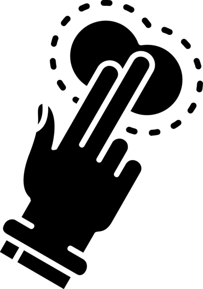 Two Fingers Tap Glyph Icon vector