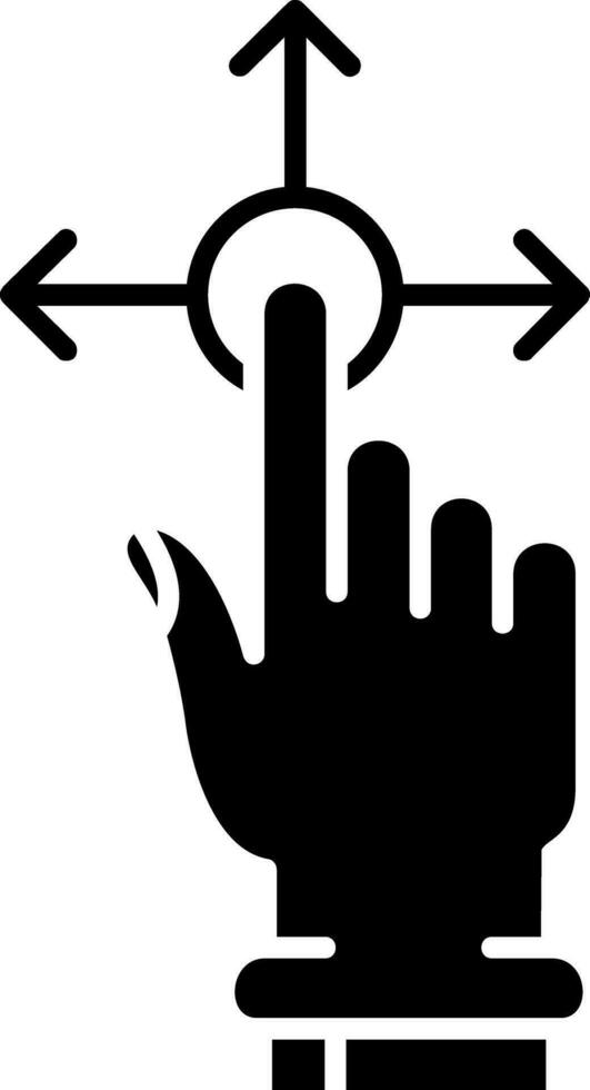 Hold and Move Glyph Icon vector