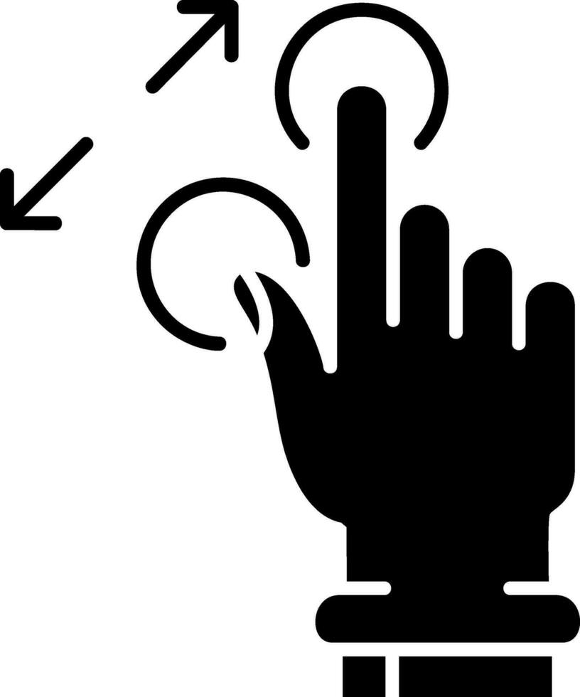 Tap and Zoom In Glyph Icon vector