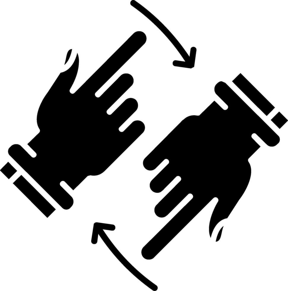 Rotate Two Hands Glyph Icon vector