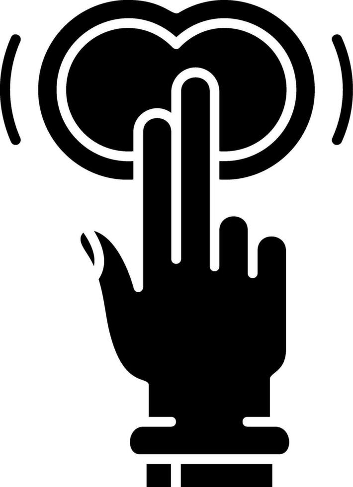 Two Fingers Double Tap Glyph Icon vector