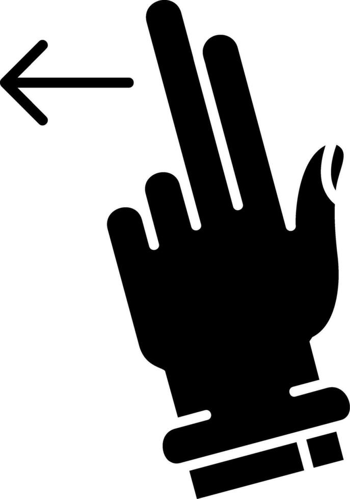 Two Fingers Left Glyph Icon vector