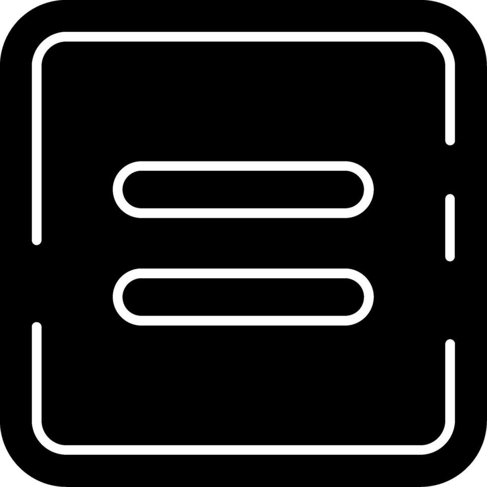 Equal Glyph Icon vector