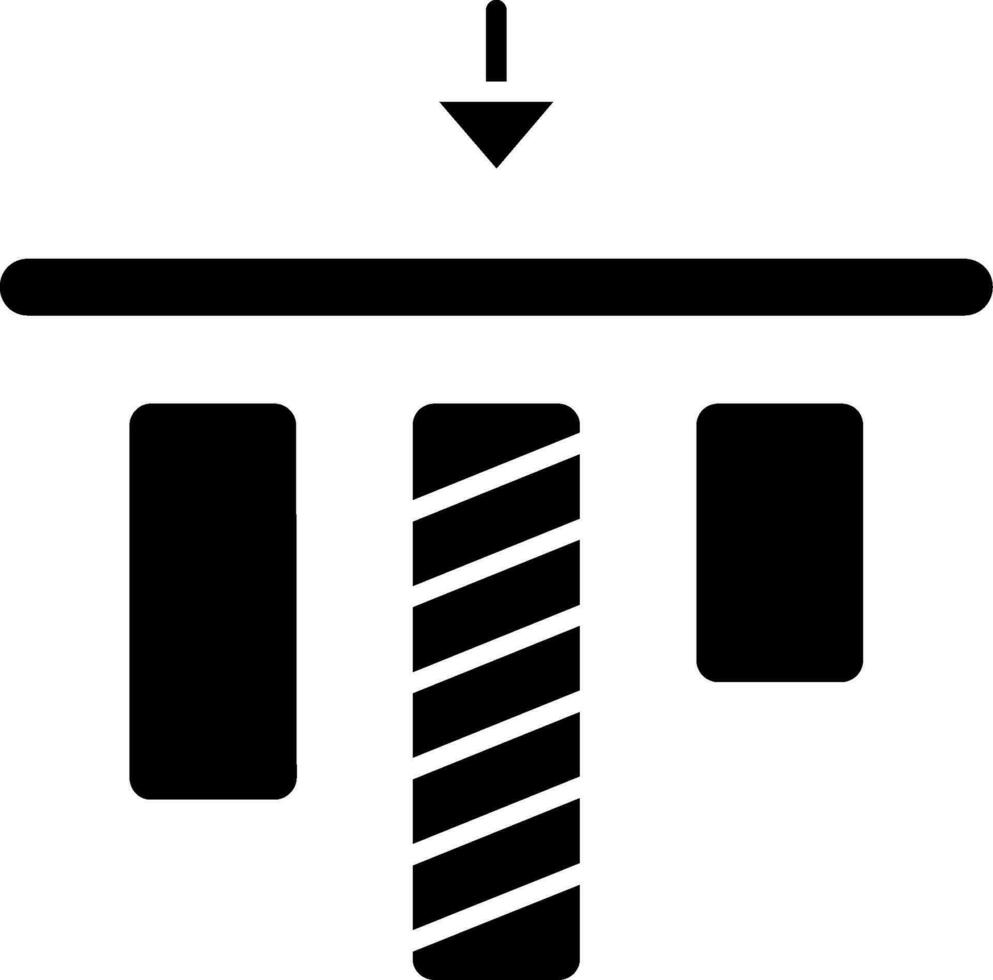parte superior alineación glifo icono vector
