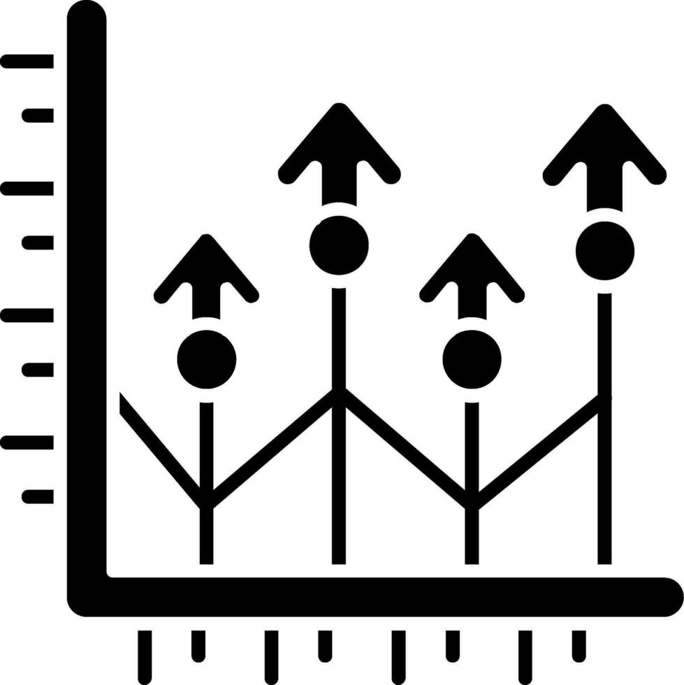 crecer icono de glifo vector