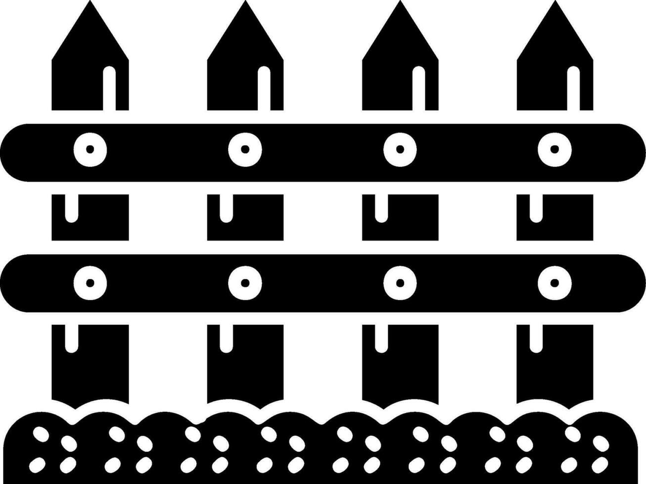 Fence Glyph Icon vector