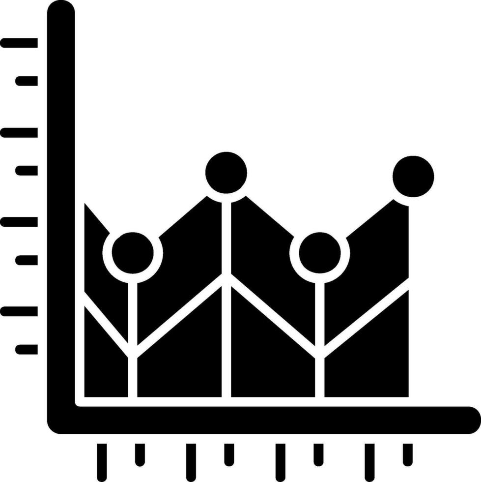 Line chart Glyph Icon vector