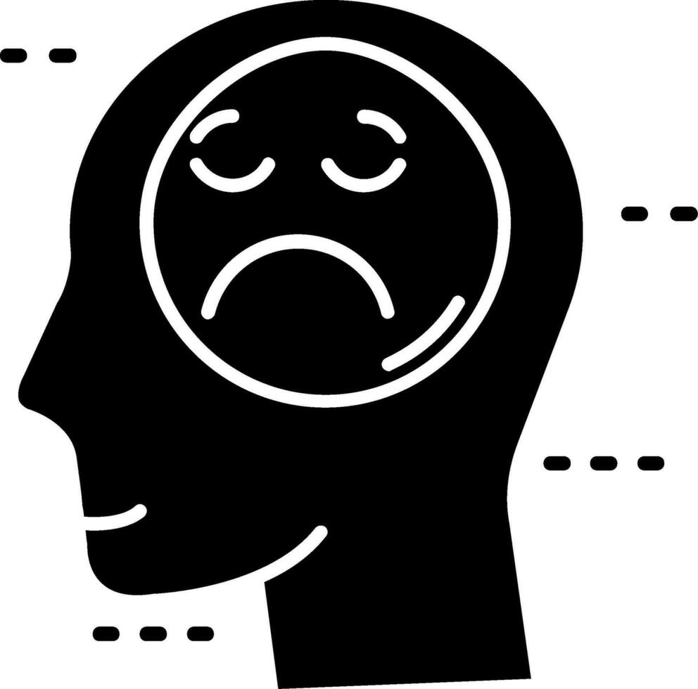 Sadness Glyph Icon vector