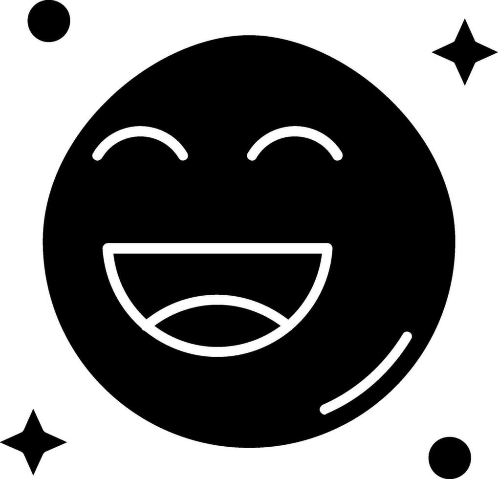 Happy Glyph Icon vector