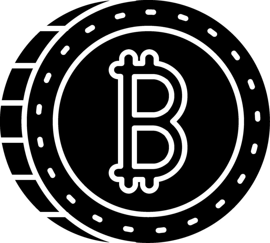 Bitcoin Glyph Icon vector