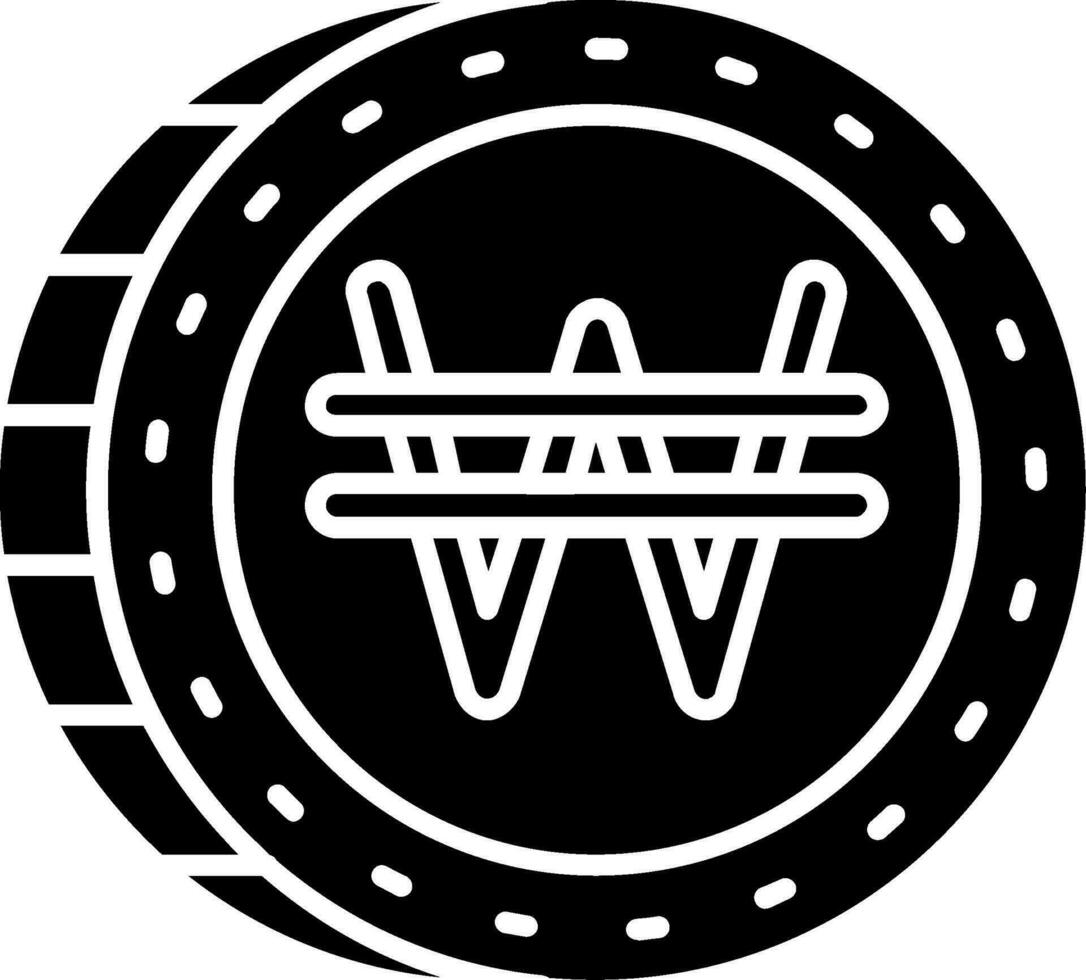 Won Glyph Icon vector