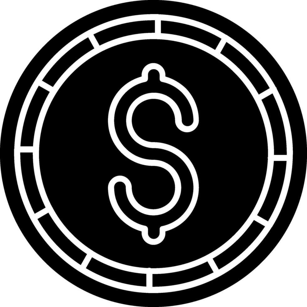 Dollar coin Glyph Icon vector