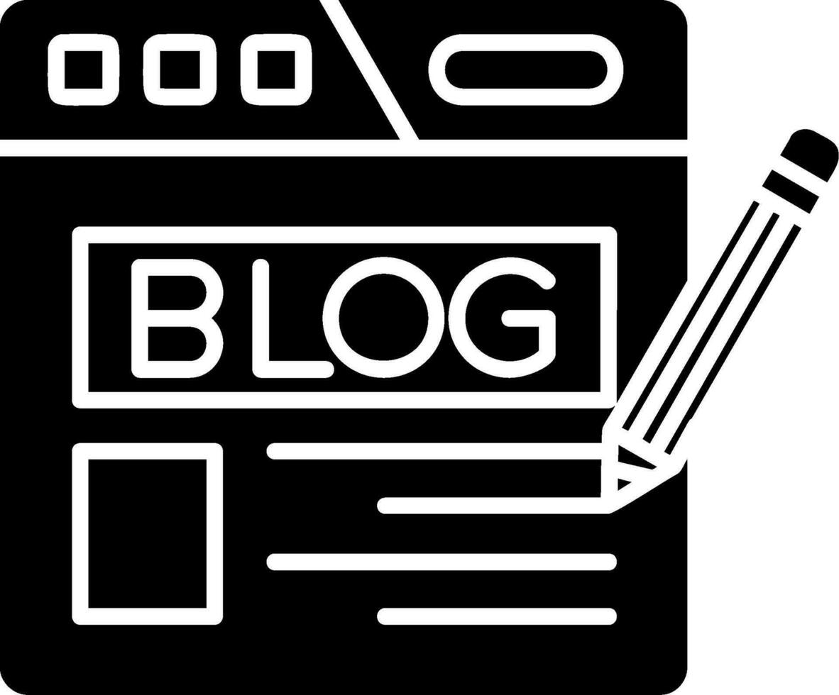 icono de glifo de blog vector