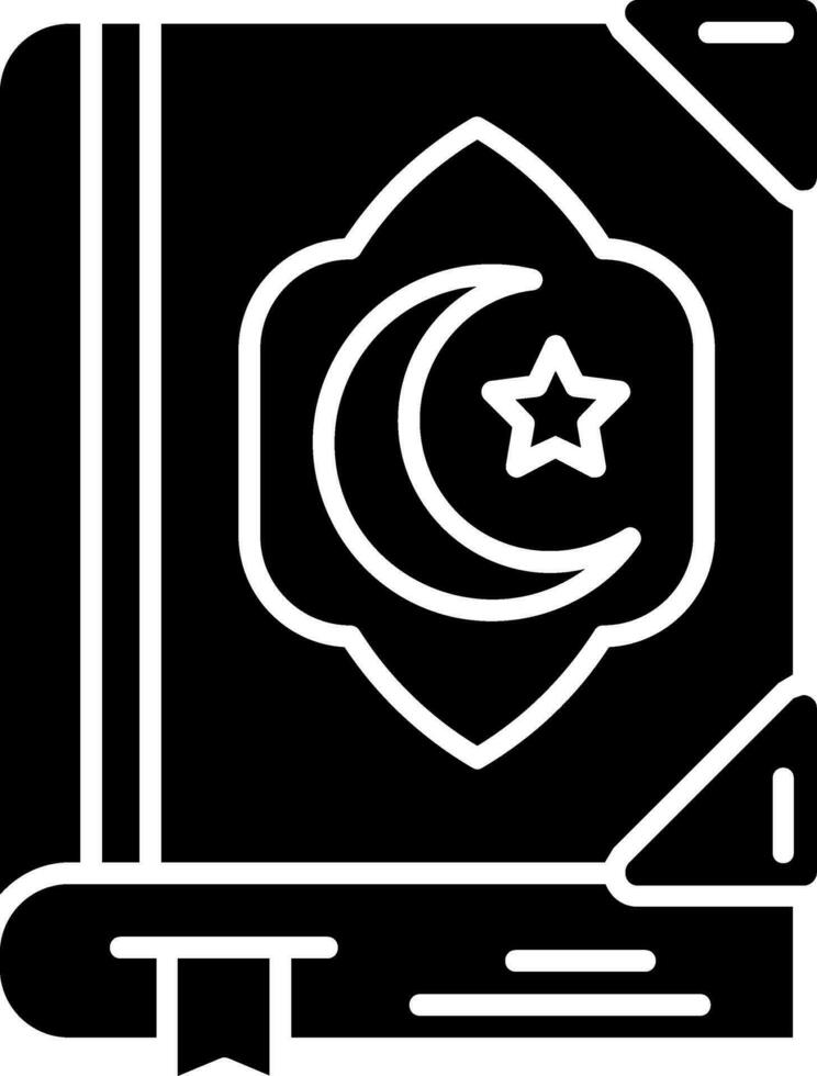 Quran Glyph Icon vector