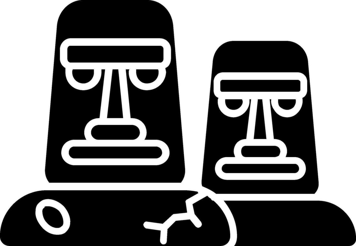 icono de glifo moai vector