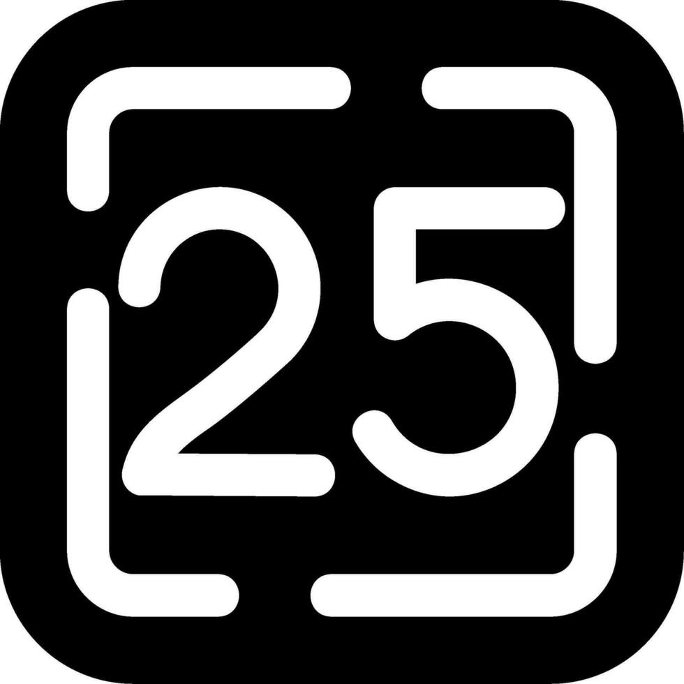 Twenty Five Glyph Icon vector